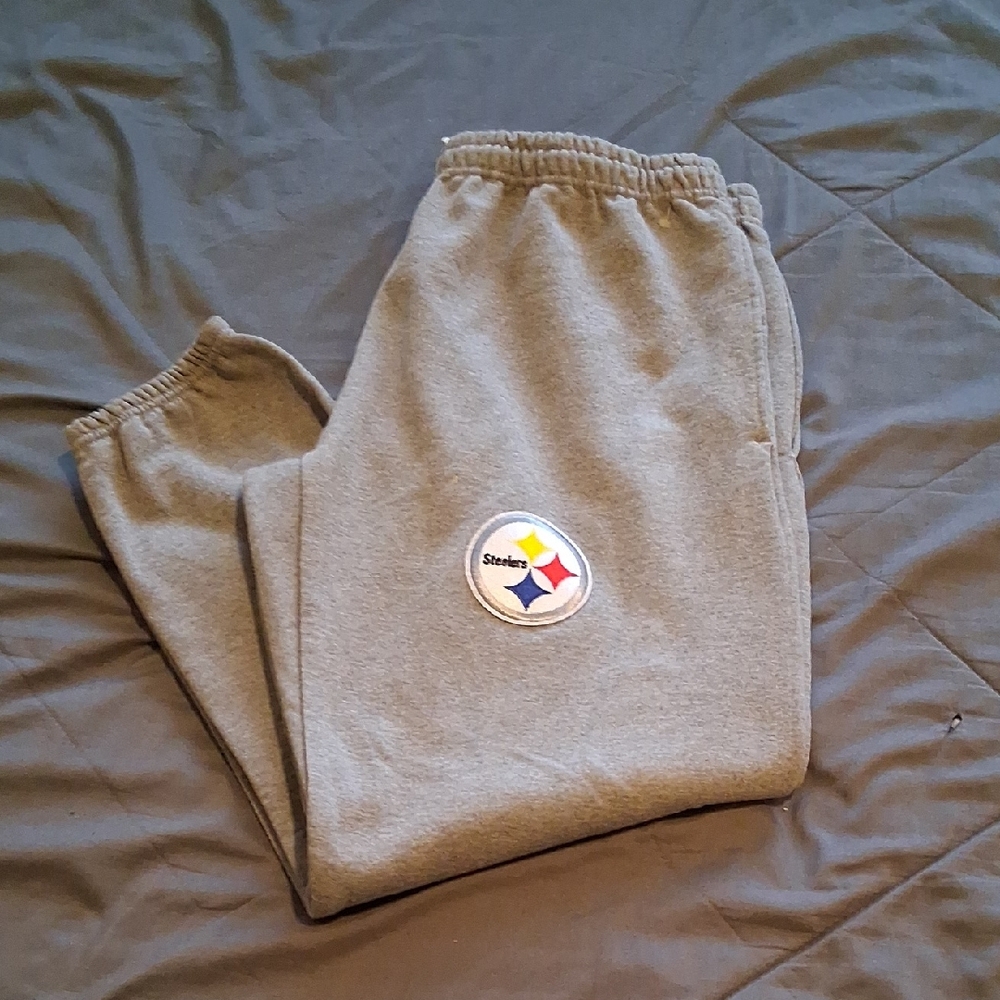 Mens  Gray Pittsburgh Steelers Sweatpants